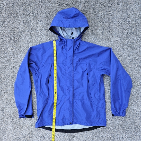 LL Bean Blue Hooded Raincoat Lightweight Outdoor Jacket Misses Womens Medium - Picture 6 of 16